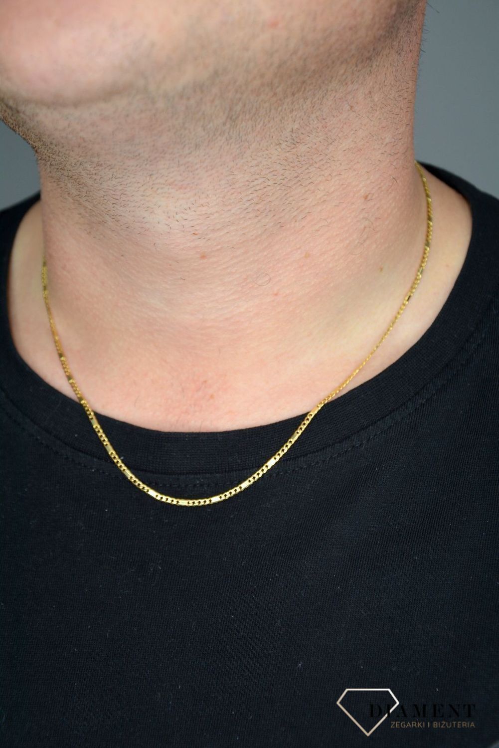 Złoty łańcuszek 585 pancerka z blaszką 2 mm ✅ Złoty łańcuszek wykonany z najwyższej jakości złota, próba 585 ✅ Łańcuszek o splocie pancerki z ozdobnymi gładkimi blaszkami ✅.jpg